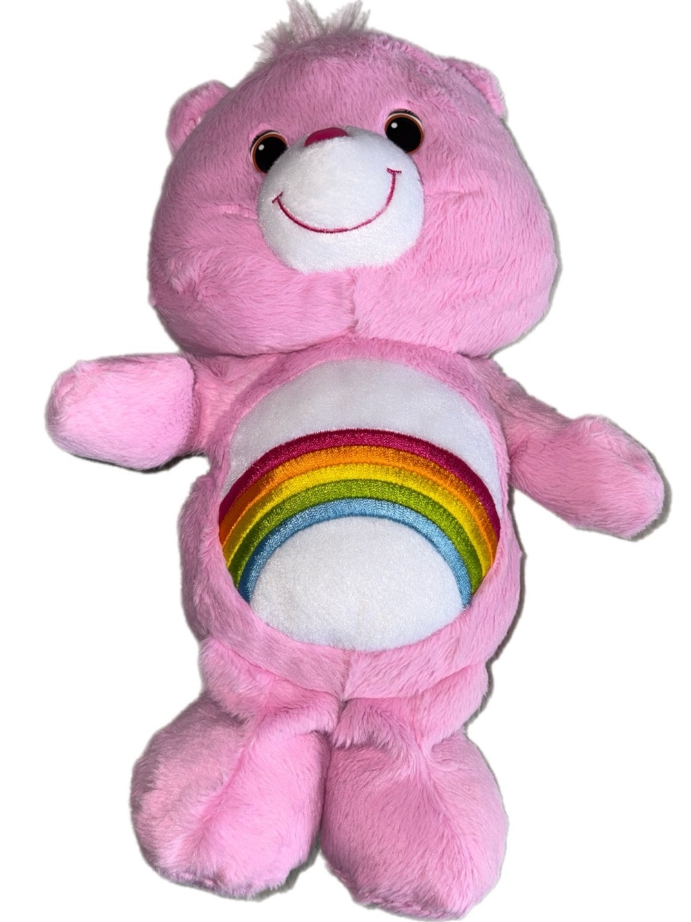 Vintage Care Bears Cheer Bear Plush Pink Rainbow Stuffed Animal 2012 Hasbro